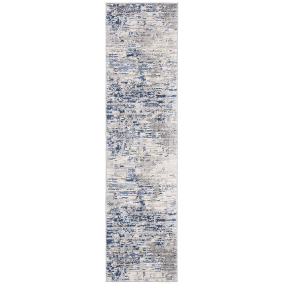 SAFAVIEH Jasper Brandt Abstract Overdyed Runner Rug, Ivory/Blue, 2' x 6'