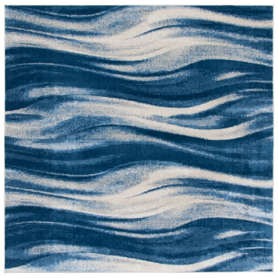 SAFAVIEH Jasper Eddie Abstract Overdyed Area Rug, Navy/Ivory, 6'7" x 6'7" Square