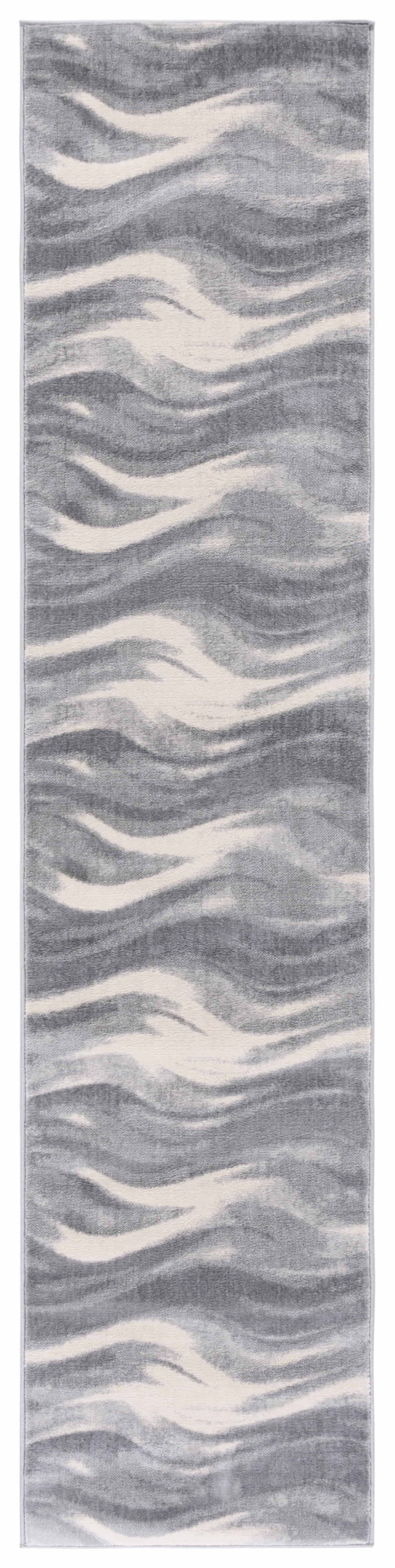 Contemporary Jasper Ivory Abstract 2' x 9' Synthetic Runner Rug