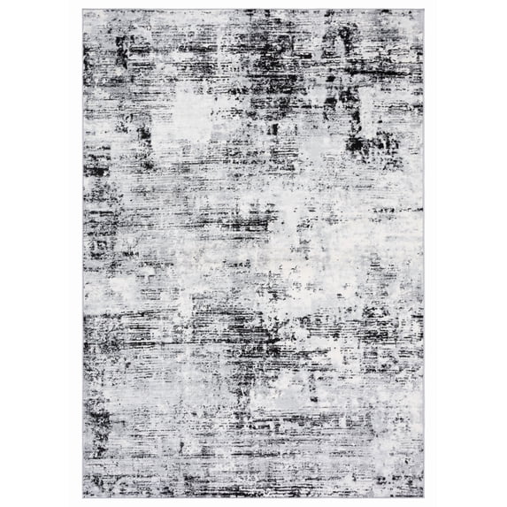 SAFAVIEH Jasper Francesca Abstract Overdyed Area Rug, Black/Ivory, 4' x 6'