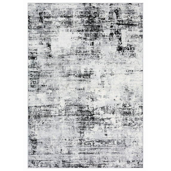 SAFAVIEH Jasper Francesca Abstract Overdyed Area Rug, Black/Ivory, 5'3" x 7'6"