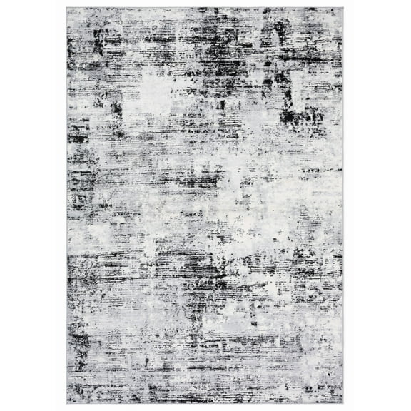SAFAVIEH Jasper Francesca Abstract Overdyed Area Rug, Black/Ivory, 5'3" x 7'6"