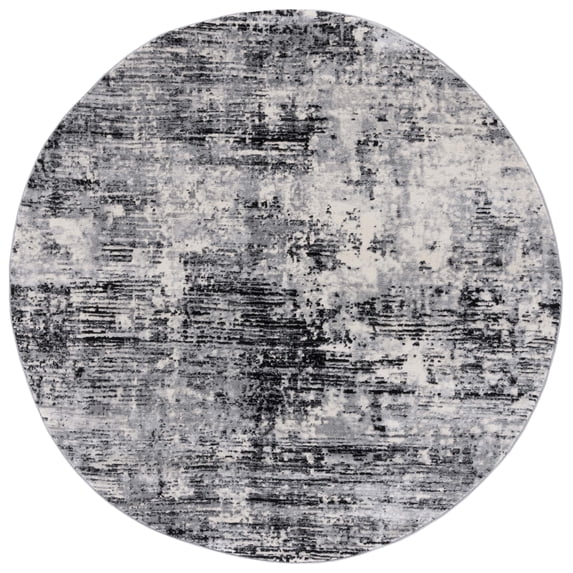 SAFAVIEH Jasper Francesca Abstract Overdyed Area Rug, Black/Ivory, 6'7" x 6'7" Round