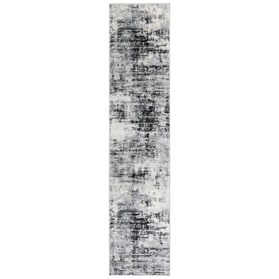 SAFAVIEH Jasper Francesca Abstract Overdyed Runner Rug, Black/Ivory, 2' x 9'