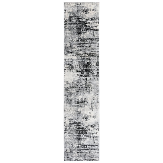 SAFAVIEH Jasper Francesca Abstract Overdyed Runner Rug, Black/Ivory, 2' x 9'
