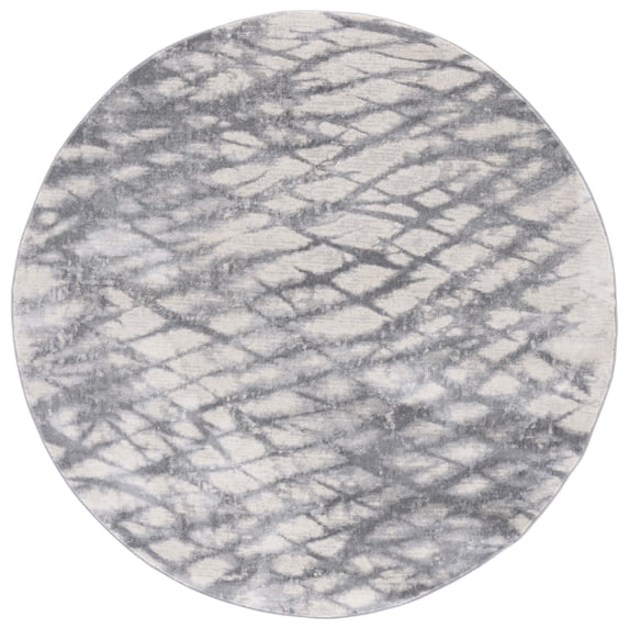 SAFAVIEH Jasper Ida Abstract Area Rug, Grey/Ivory, 6'7" x 6'7" Round