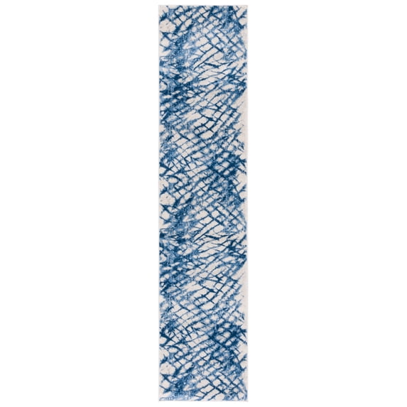SAFAVIEH Jasper Ida Abstract Overdyed Runner Rug, Navy/Ivory, 2' x 9'