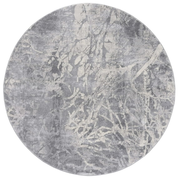 SAFAVIEH Jasper Mercia Abstract Overdyed Area Rug, Grey/Ivory, 6'7" x 6'7" Round