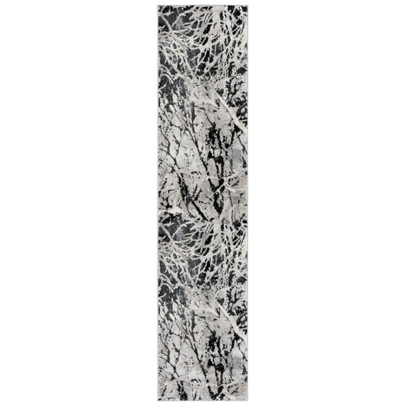 SAFAVIEH Jasper Mercia Abstract Overdyed Runner Rug, Black/Ivory, 2' x 9'