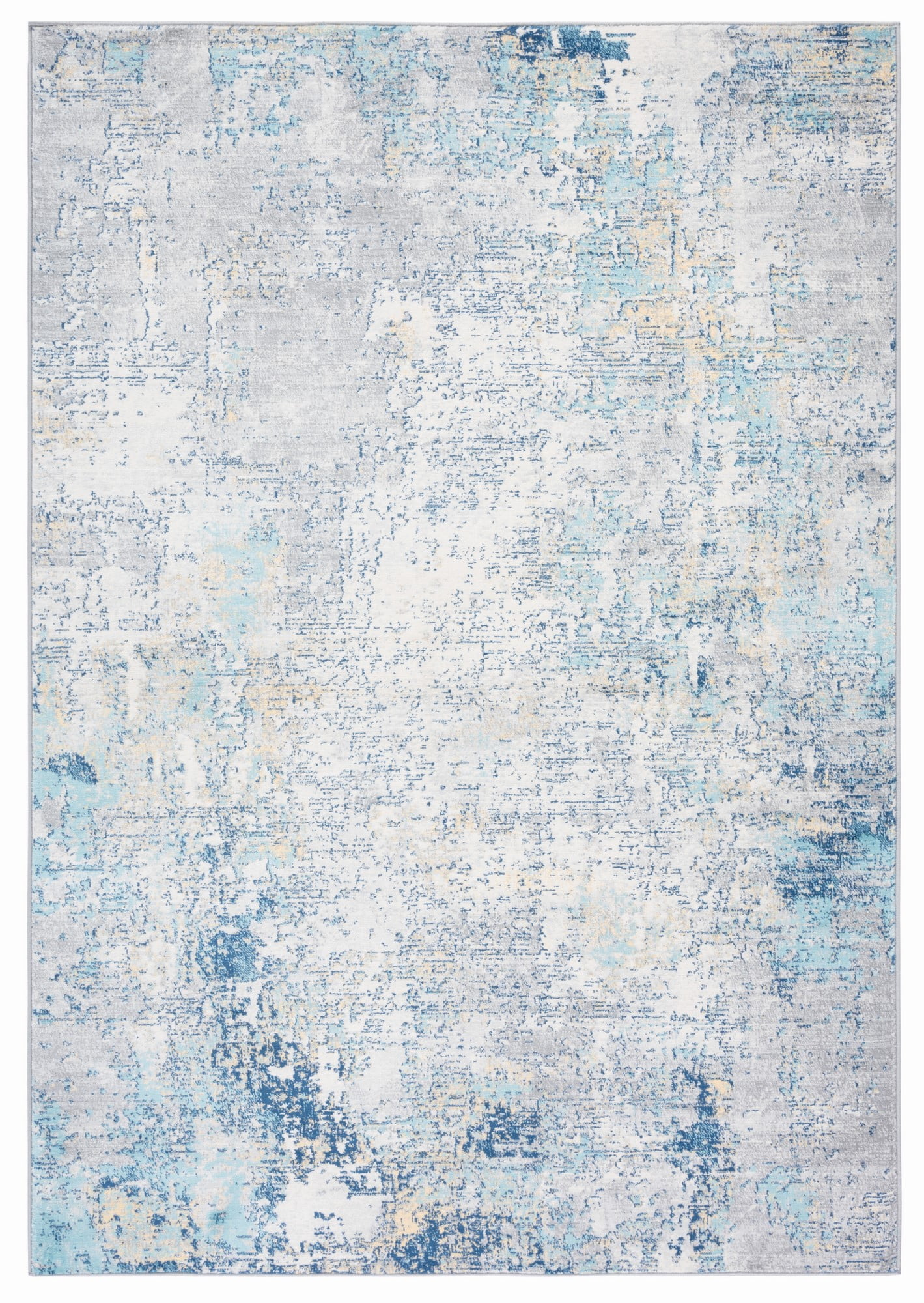 Jasper Neal Abstract Overdyed Grey/Blue Area Rug, 8' x 10'