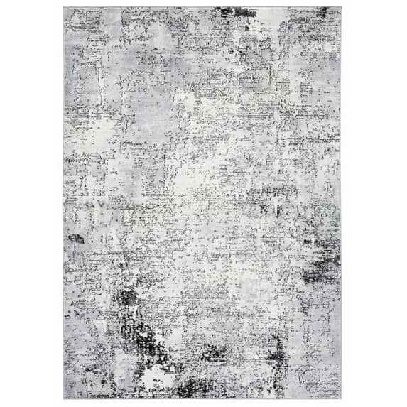 SAFAVIEH Jasper Neal Abstract Overdyed Area Rug, Ivory/Black, 5'3" x 7'6"