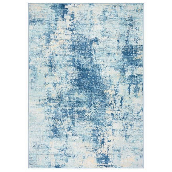 SAFAVIEH Jasper Neal Abstract Overdyed Area Rug, Navy/Ivory, 4' x 6'