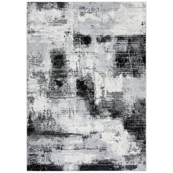 SAFAVIEH Jasper Oralee Abstract Overdyed Area Rug, Black/Ivory, 8' x 10'