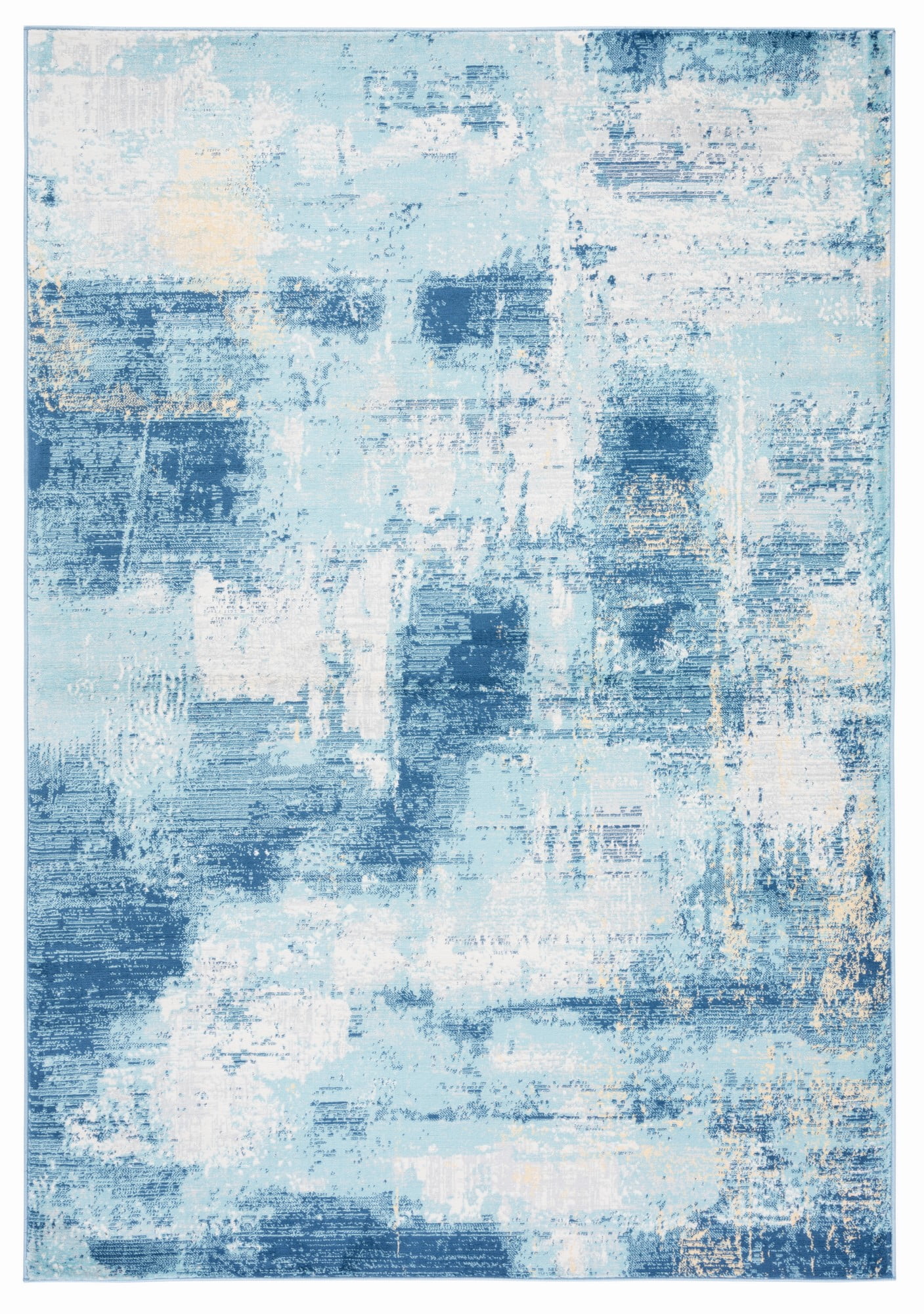 SAFAVIEH Jasper Oralee Abstract Overdyed Area Rug, Navy/Ivory, 5'3" x 7'6"