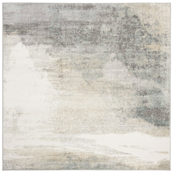 SAFAVIEH Jasper Tracery Abstract Overdyed Area Rug, Grey/Gold, 11' x 11' Square