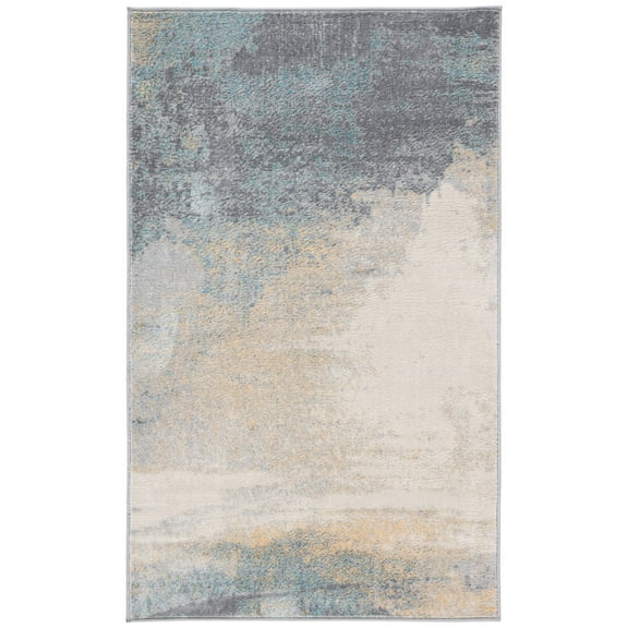 SAFAVIEH Jasper Tracery Abstract Overdyed Area Rug, Grey/Gold, 3' x 5'