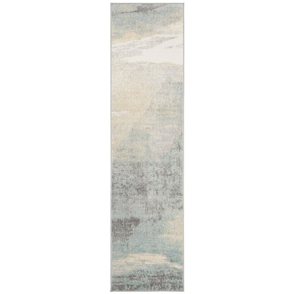 SAFAVIEH Jasper Tracery Abstract Overdyed Runner Rug, Grey/Gold, 2' x 22'