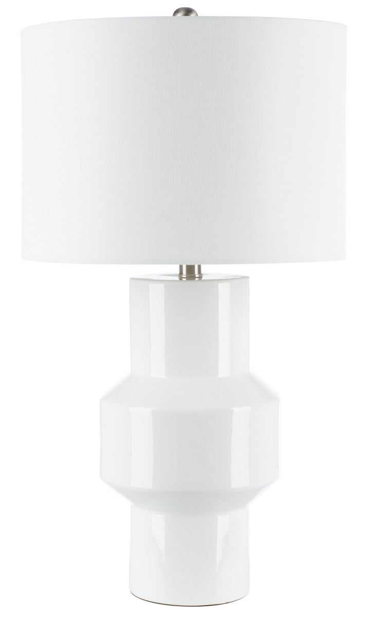 Javert 20.5" White Ceramic Geometric Table Lamp