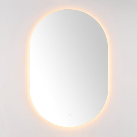 SAFAVIEH Jax 24 Inch Aluminum Led Mirror, White