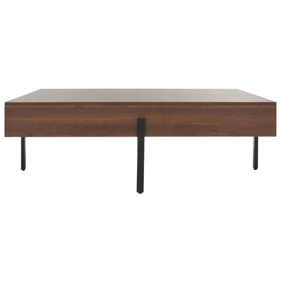 SAFAVIEH Jaxith Contemporary Coffee Table, Walnut/Black (47.2 in. W x 29.9 in. D x 16.1 in. H)