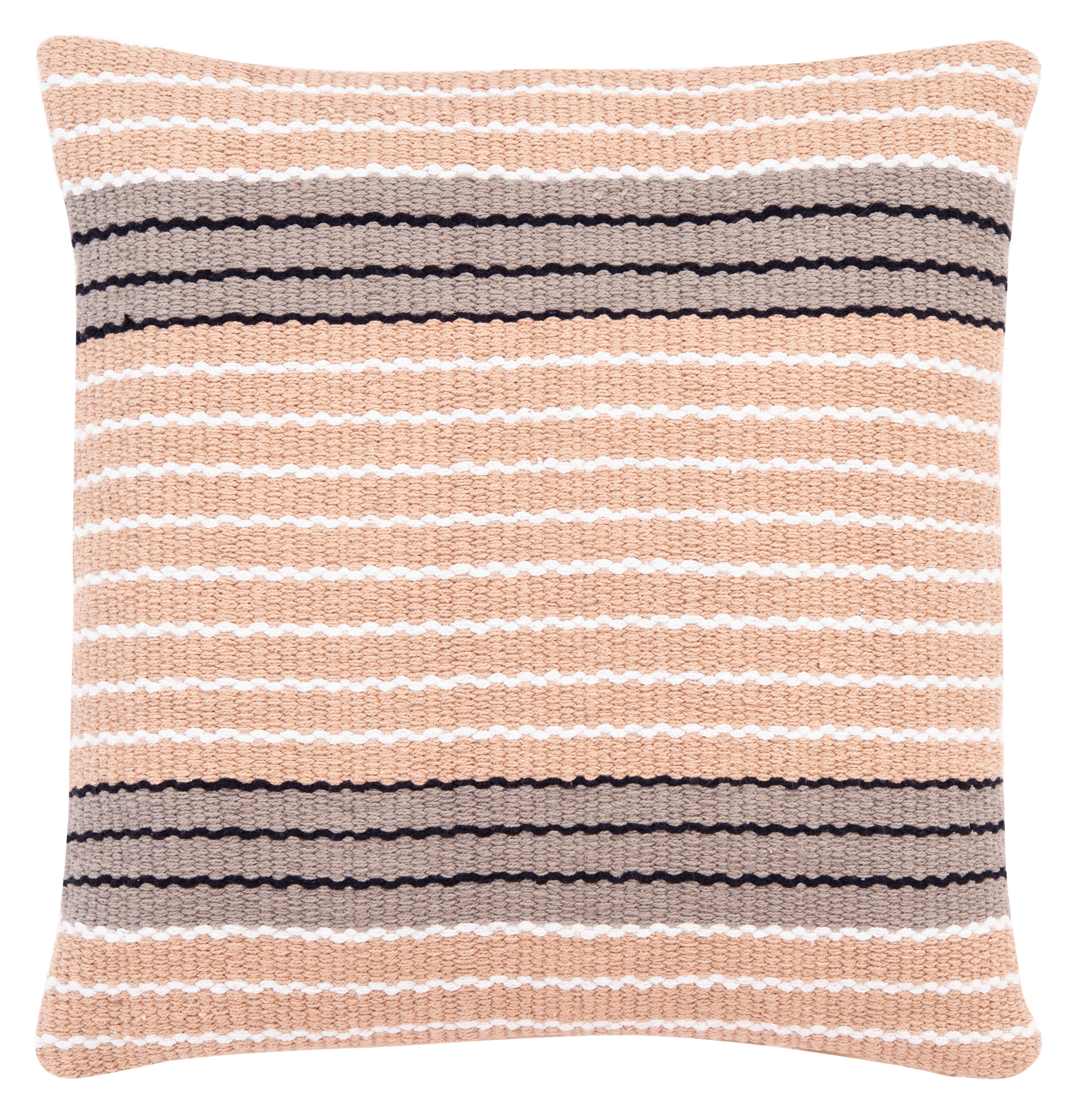 Jendi 20" Multicolor Striped Cotton Throw Pillow