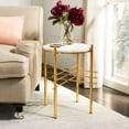 thumbnail image 1 of SAFAVIEH Jenesis Modern Round Accent Table, Hunter Green/Gold, 1 of 7