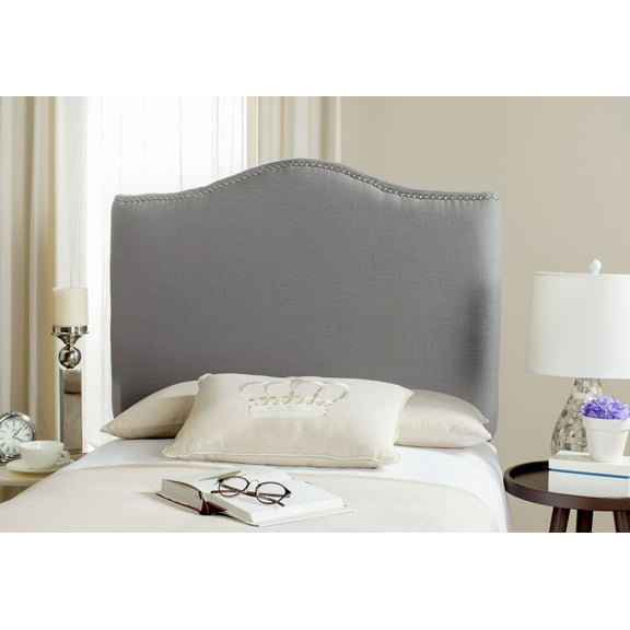 SAFAVIEH Jeneve Retro Winged Upholstered Headboard, Twin, Arctic Grey