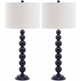 thumbnail image 1 of SAFAVIEH Jenna 31 in. H Stacked Ball Solid Table Lamp, Navy, Set of 2, 1 of 5