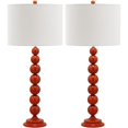 thumbnail image 1 of SAFAVIEH Jenna 32 in. Orange Iron Table Lamp with Off-White Cotton Shade, Set of 2, 1 of 8