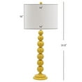 thumbnail image 1 of SAFAVIEH Jenna 32 in. Yellow Iron Table Lamp with Off-White Cotton Shade, Set of 2, 1 of 7