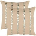 thumbnail image 1 of SAFAVIEH Jenna Stripe Pillow, 18" x 18", Almond, Set of 2, 1 of 4