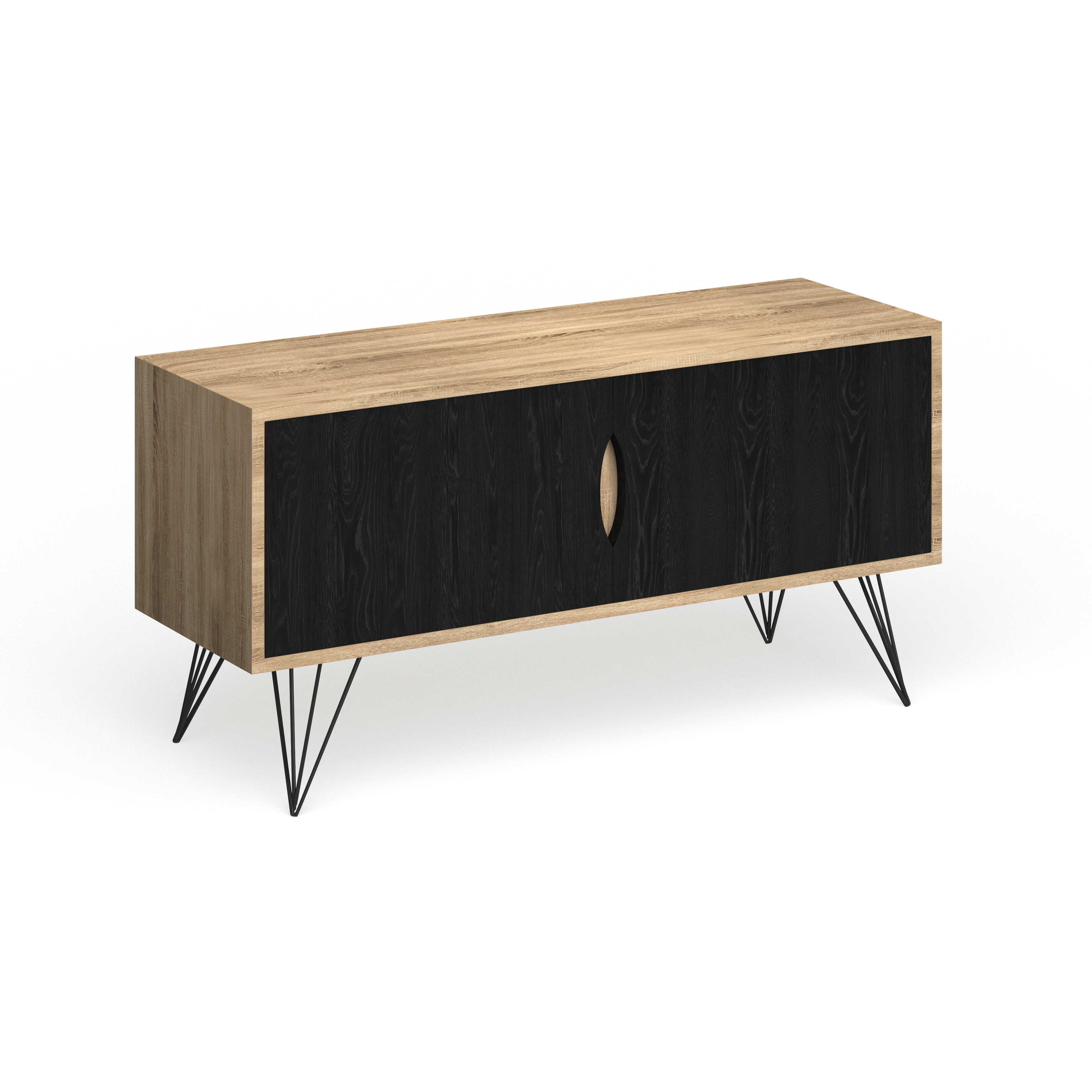Jeralyn Transitional 47" Light Oak Mid-Century Sideboard