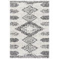 thumbnail image 1 of SAFAVIEH Jericho Johna Aztec Polyester Shag Area Rug, Ivory/Black, 4' x 6', 1 of 8