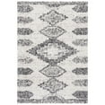 thumbnail image 1 of SAFAVIEH Jericho Johna Aztec Polyester Shag Area Rug, Ivory/Black, 5'3" x 7'6", 1 of 9
