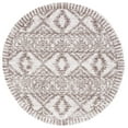 thumbnail image 1 of SAFAVIEH Jericho Lalia Aztec Polyester Shag Area Rug, Taupe/Ivory, 6'7" x 6'7" Round, 1 of 8