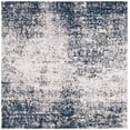 thumbnail image 1 of SAFAVIEH Jericho Laura Abstract Polyester Shag Area Rug, Ivory/Navy, 6'7" x 6'7" Square, 1 of 8