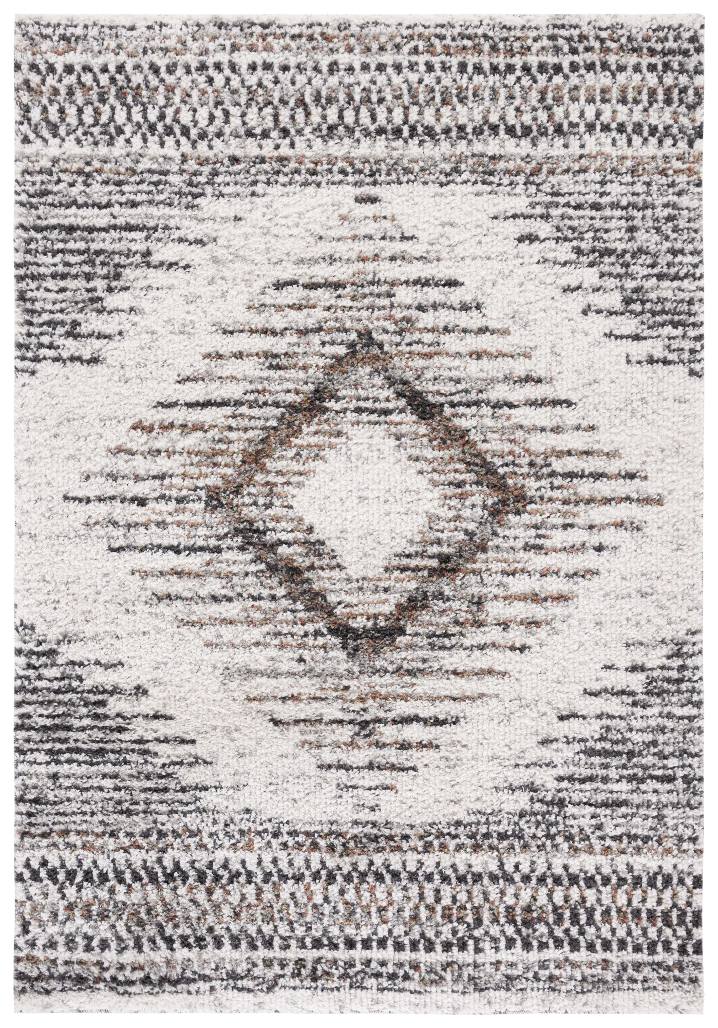 Rust Black Aztec Rug SAFAVIEH Jericho Marjan Aztec Polyester Shag Area Rug, Black/Rust, 9' x ...