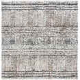 thumbnail image 1 of SAFAVIEH Jericho Rowan Striped Polyester Shag Area Rug, Black/Rust, 6'7" x 6'7" Square, 1 of 8