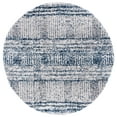 thumbnail image 1 of SAFAVIEH Jericho Rowan Striped Polyester Shag Area Rug, Navy/Ivory, 4' x 4' Round, 1 of 11
