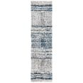 thumbnail image 1 of SAFAVIEH Jericho Rowan Striped Polyester Shag Runner Rug, Navy/Ivory, 2'2" x 6', 1 of 8
