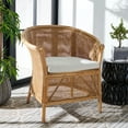 thumbnail image 1 of SAFAVIEH Jessica Rattan Accent Chair w/ Cushion, Honey Brown Wash, 1 of 7