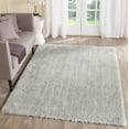 thumbnail image 1 of SAFAVIEH Joella Solid Plush Polyester Shag Area Rug, Ivory/Light Grey, 4' x 6', 1 of 7