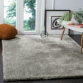 thumbnail image 1 of SAFAVIEH Joella Solid Plush Polyester Shag Area Rug, Light Grey, 5' x 5' Square, 1 of 9
