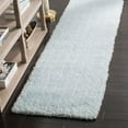 thumbnail image 1 of SAFAVIEH Joella Solid Plush Polyester Shag Runner Rug, Aqua/Light Blue, 2'3" x 8', 1 of 7