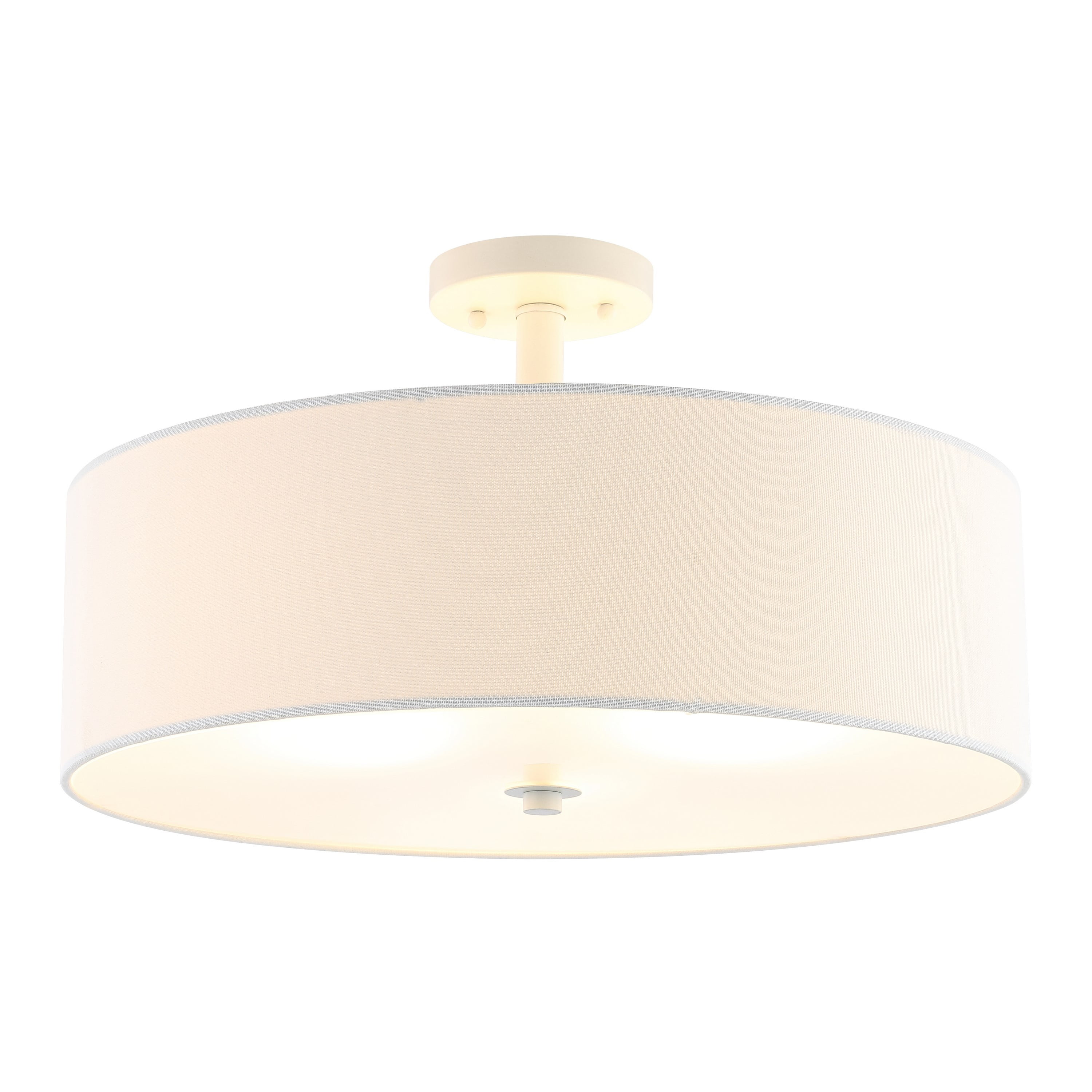 Jolana 12.5" White Fabric Shade Flush Mount Light