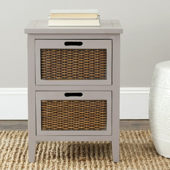 SAFAVIEH Jonah 2-Drawer End Table Grey