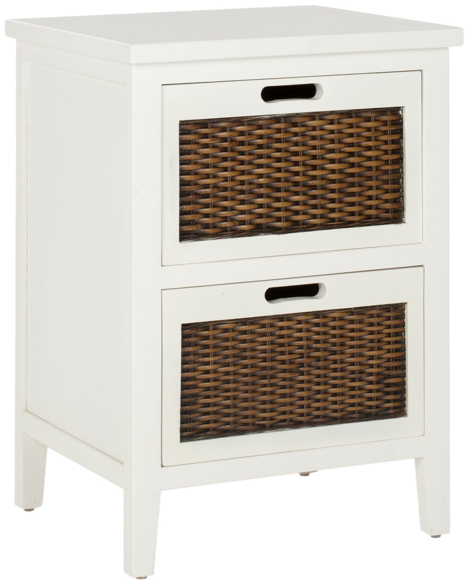 SAFAVIEH Jonah Country Rustic Two Drawer End Table, White