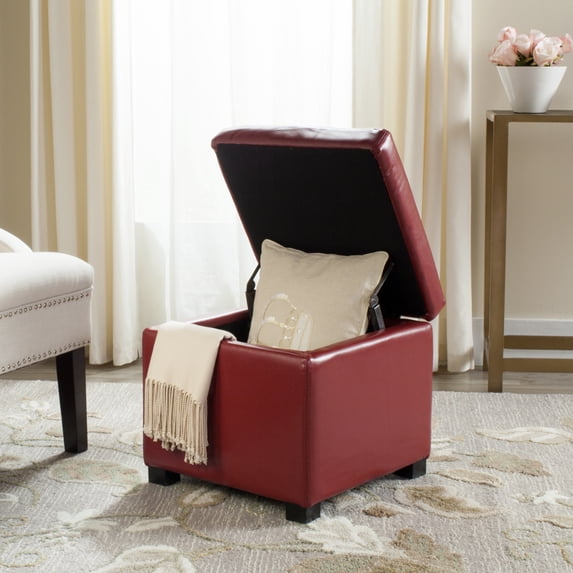 SAFAVIEH Jonathan Flip Top Ottoman Red
