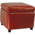 thumbnail image 1 of SAFAVIEH Jonathan Modern Glam Single Upholstered Flip Top Ottoman, Red, 1 of 2
