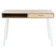 thumbnail image 1 of SAFAVIEH Jorja Contemporary 1-Drawer Writing Desk, Brown/White, 1 of 13